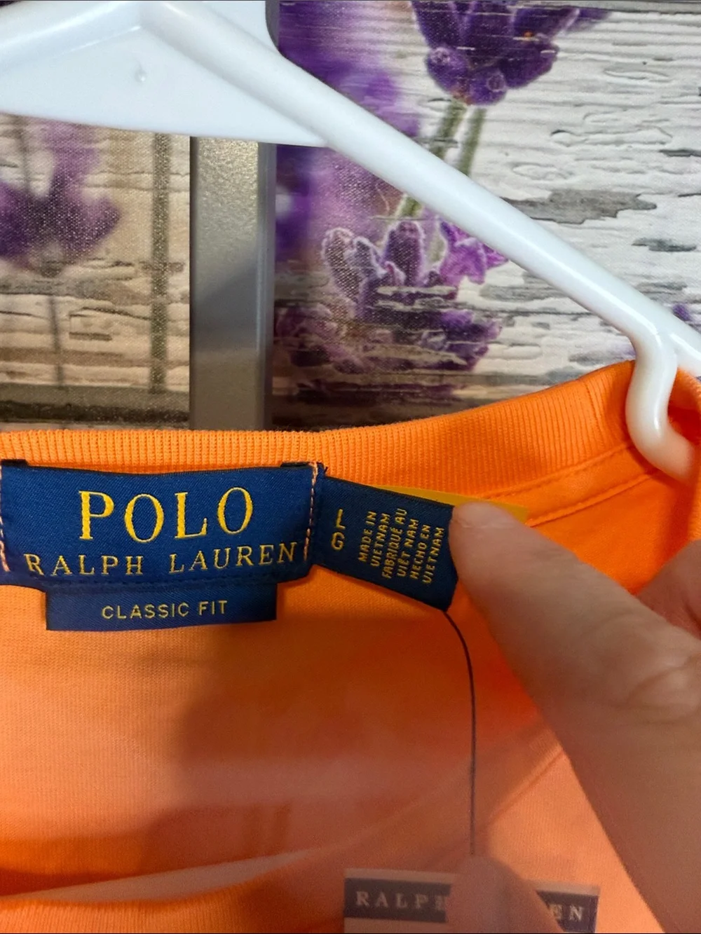 Polo by Ralph Lauren Classic Fit Bright Orange Bear Tee Size L NWT